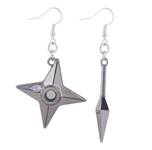 Load image into Gallery viewer, Naruto Dagger and Ninja Star Contrast Earrings
