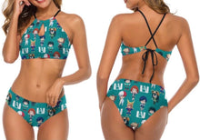 Load image into Gallery viewer, Green UA Character Bikini Swimsuit
